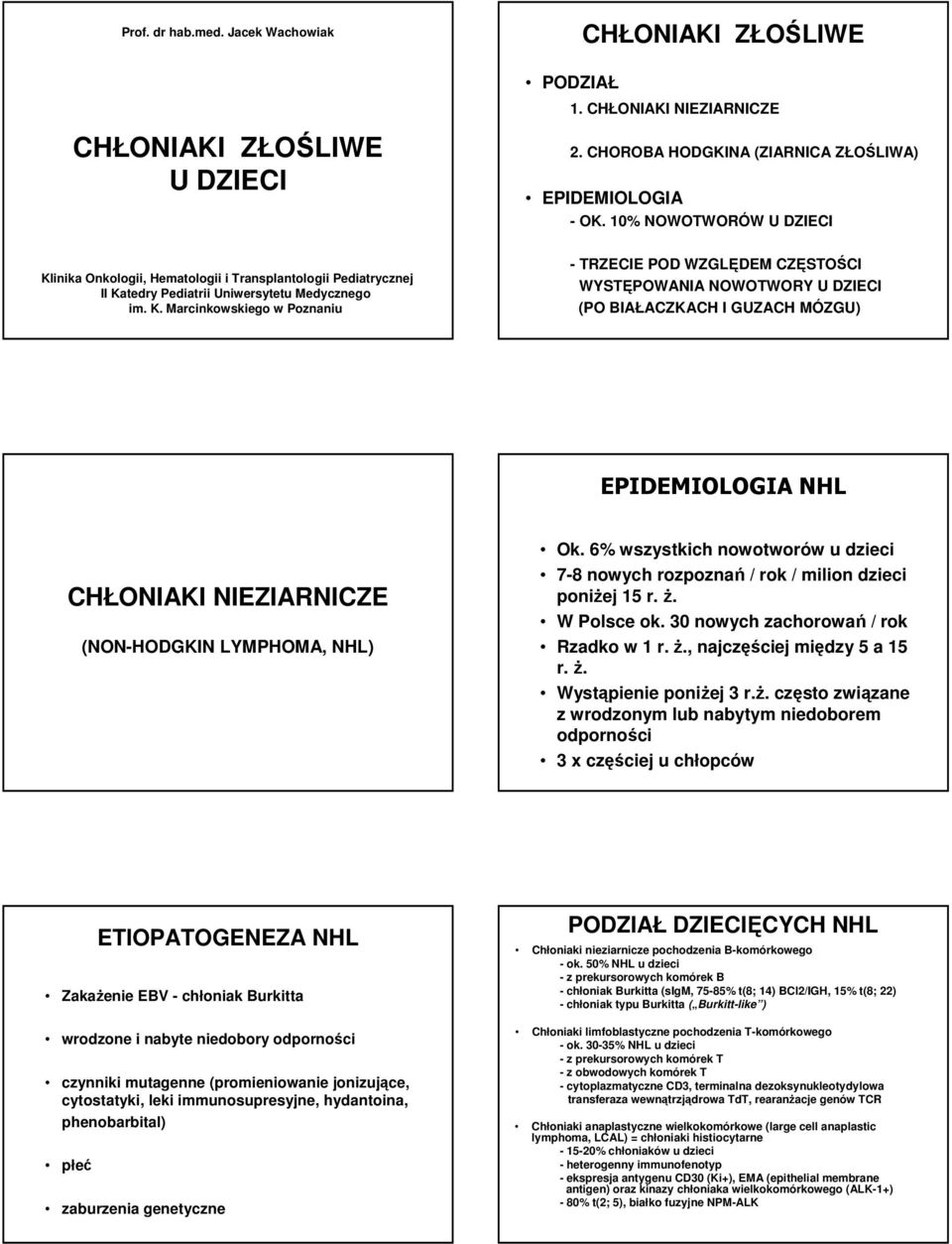 inika Onkologii, Hematologii i Transplantologii Pediatrycznej II Ka