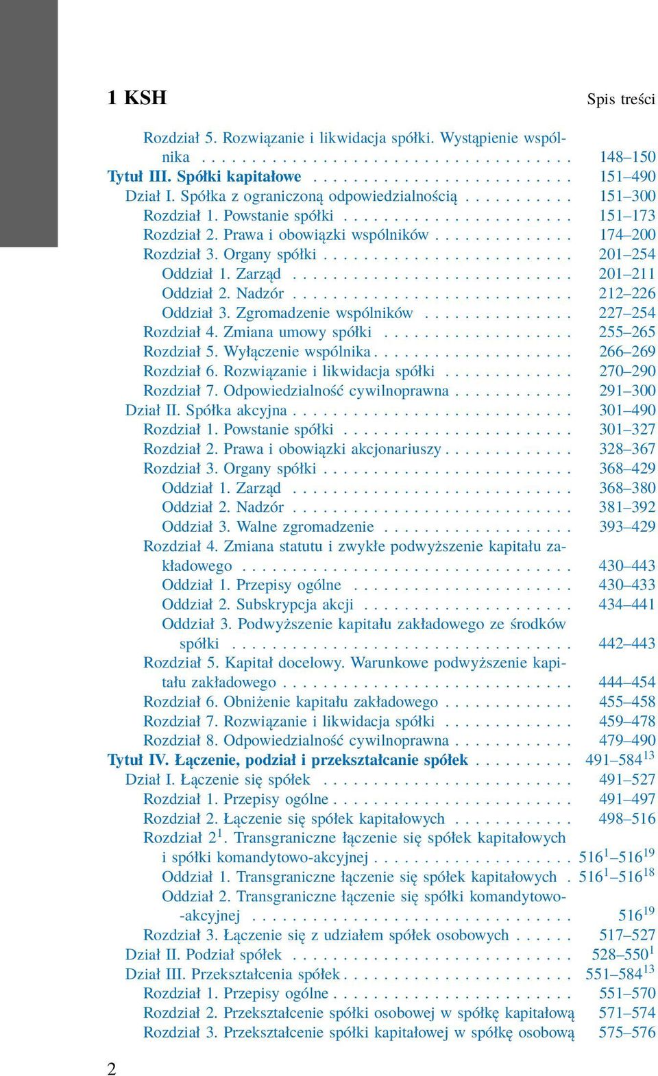 Organy spółki......................... 201 254 Oddział 1. Zarząd............................ 201 211 Oddział 2. Nadzór............................ 212 226 Oddział 3. Zgromadzenie wspólników.