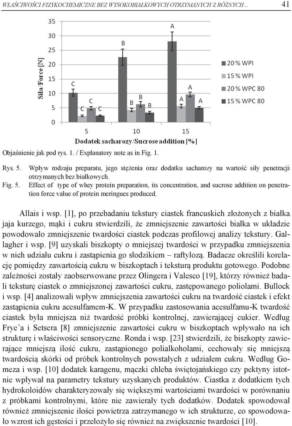 Effect of type of whey protein preparation, its concentration, and sucrose addition on penetration force value of protein meringues produced. Allais i wsp.