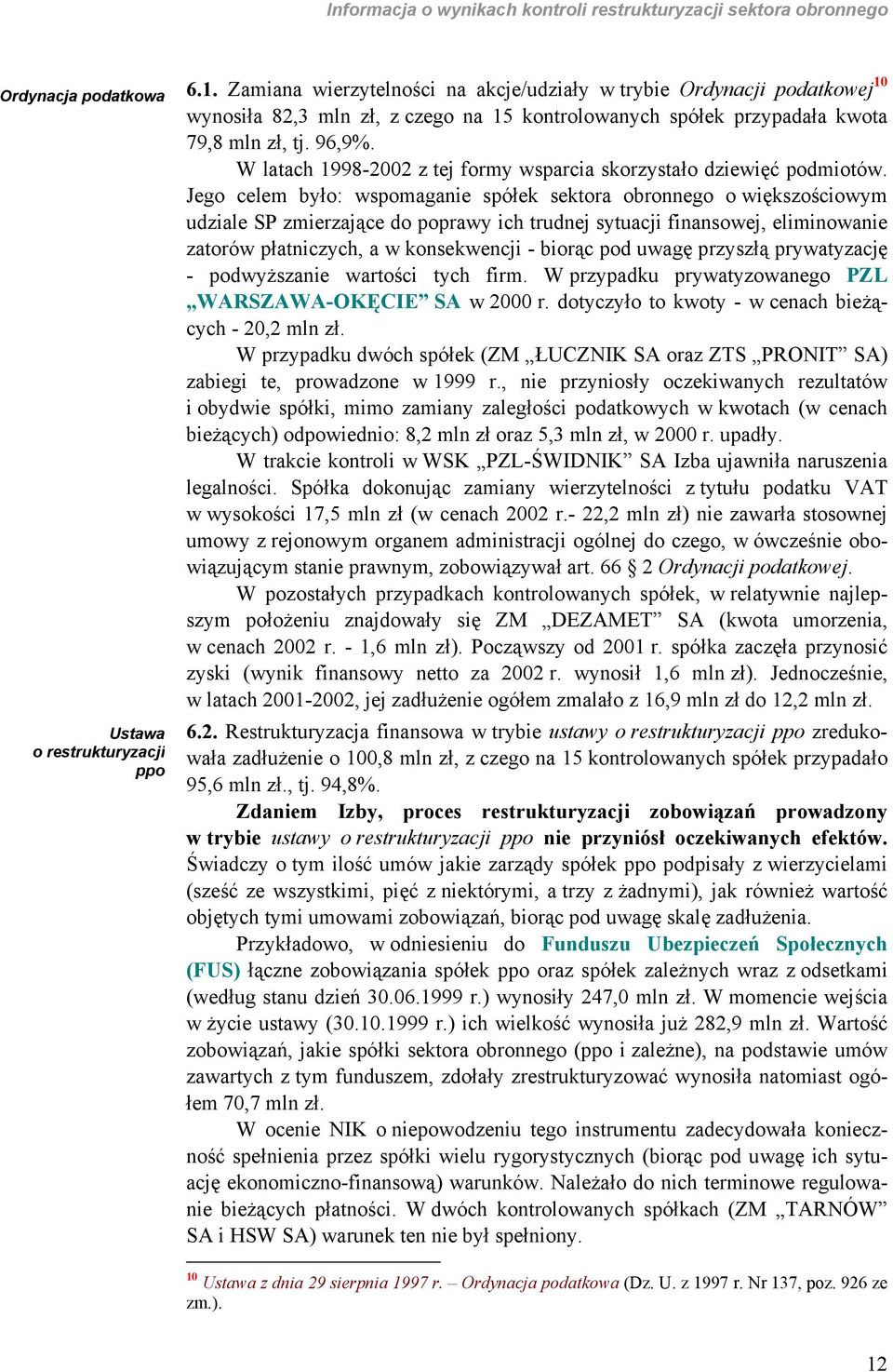 W latach 1998-2002 z tej formy wsparcia skorzystało dziewięć podmiotów.