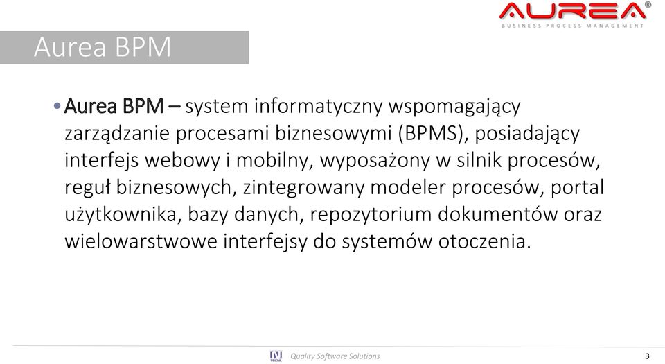 biznesowych, zintegrowany modeler procesów, portal użytkownika, bazy danych,