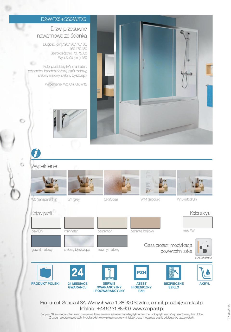 EW graphit matowy srebrny matowy Glass protect: modyfikacja powierzchni szkła Producent: Sanplast SA, Wymysłowice 1, 88-320 Strzelno; e-mail: poczta@sanplast.pl Infolinia: +48 52 31 88 600, www.