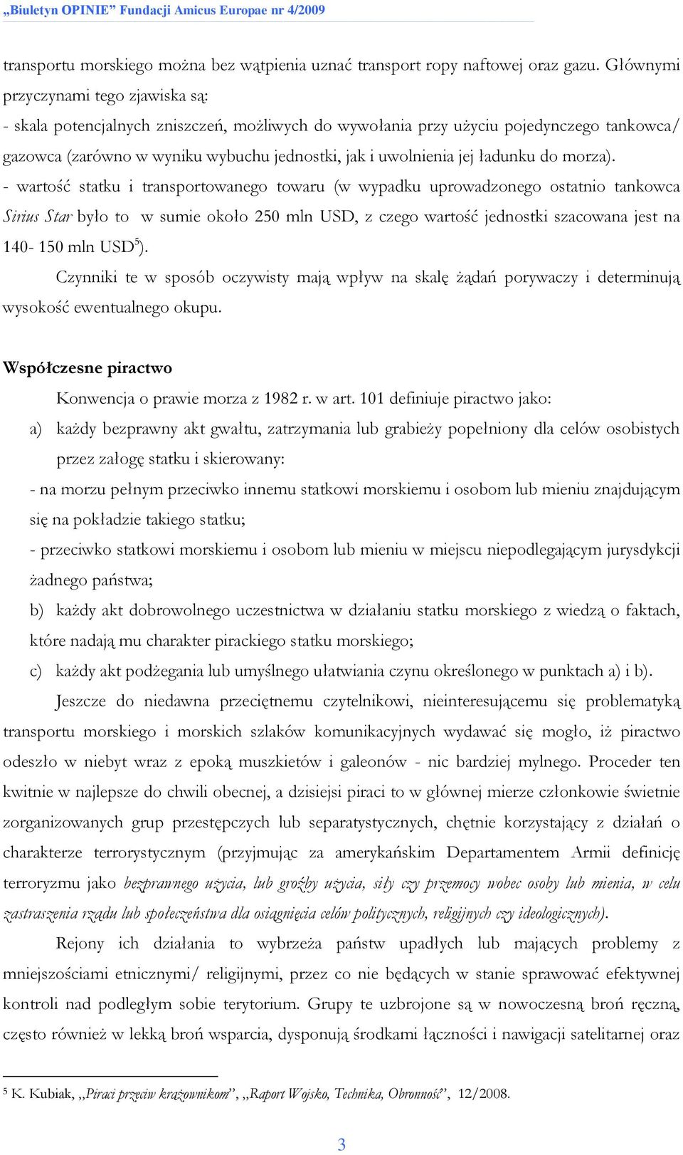 ładunku do morza).