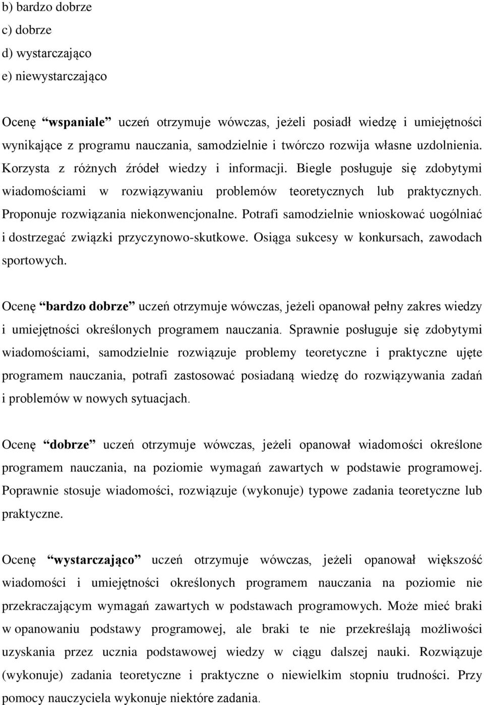 Proponuje rozwiązania niekonwencjonalne. Potrafi samodzielnie wnioskować uogólniać i dostrzegać związki przyczynowo-skutkowe. Osiąga sukcesy w konkursach, zawodach sportowych.