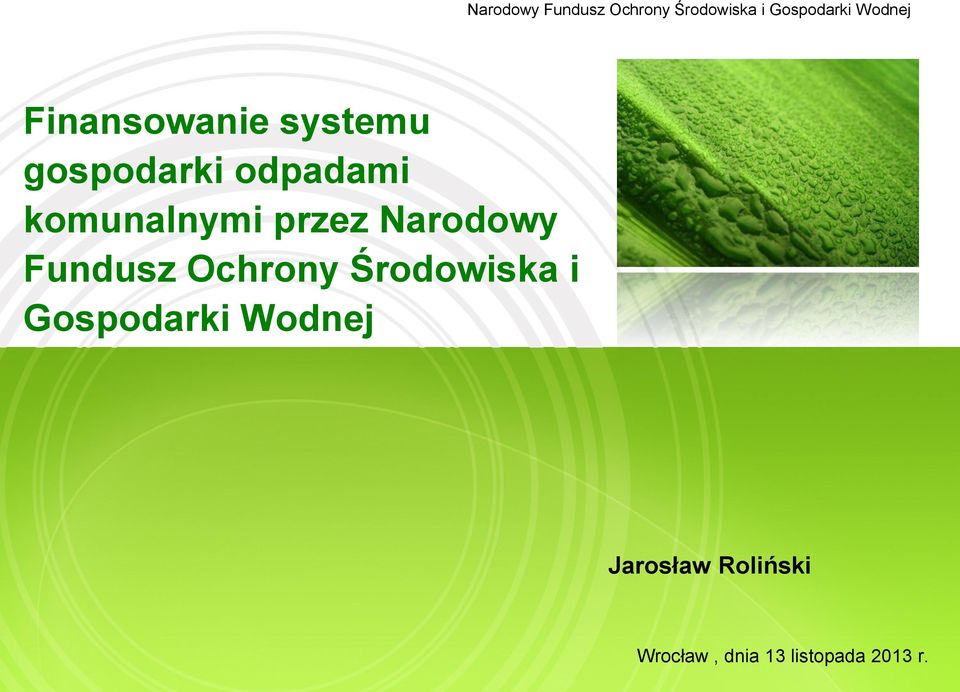 Ochrony Środowiska i Gospodarki Wodnej