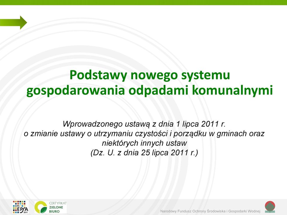 o zmianie ustawy o utrzymaniu czystości i porządku w