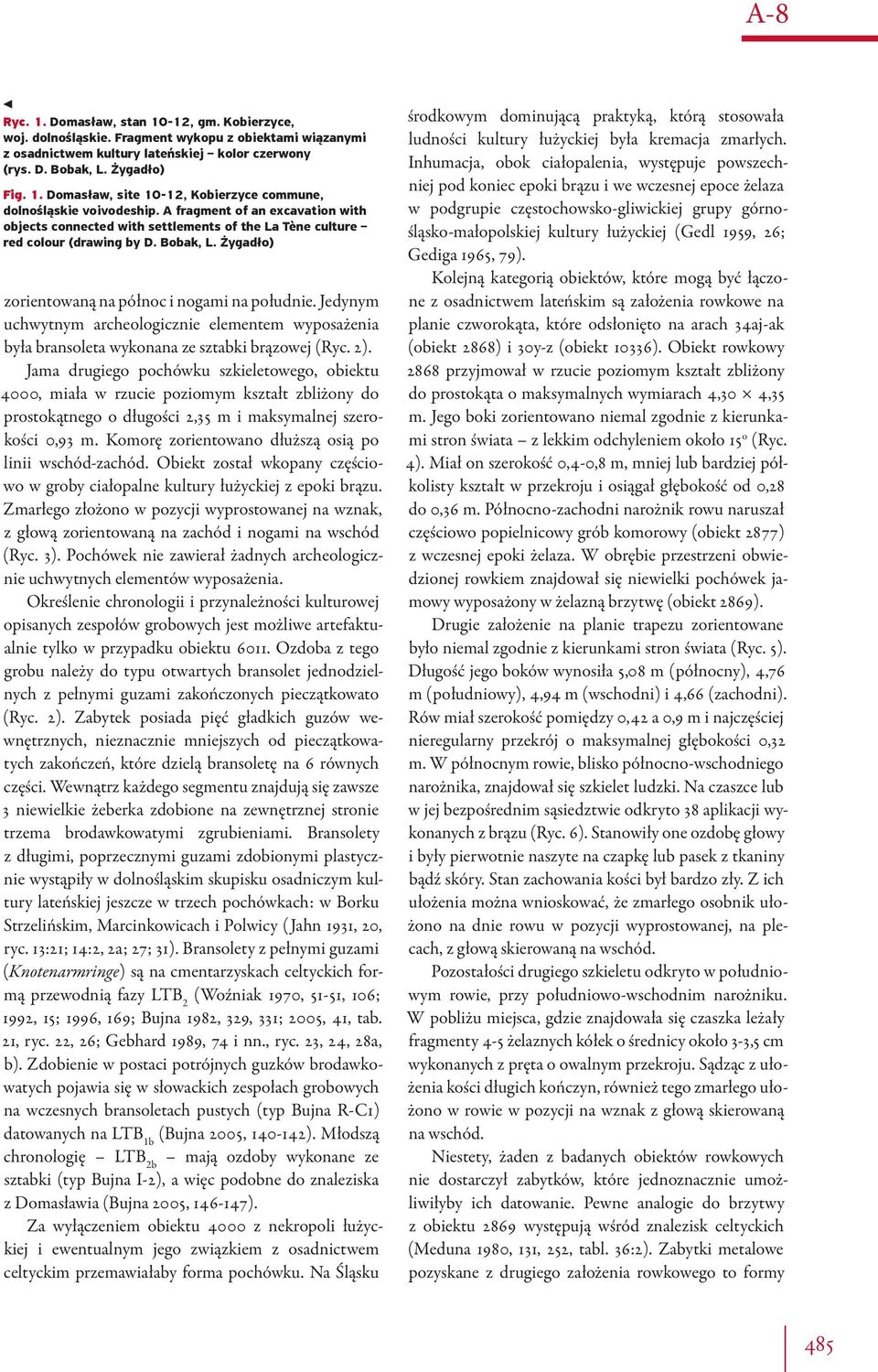 Jedynym uchwytnym archeologicznie elementem wyposażenia była bransoleta wykonana ze sztabki brązowej (Ryc. 2).