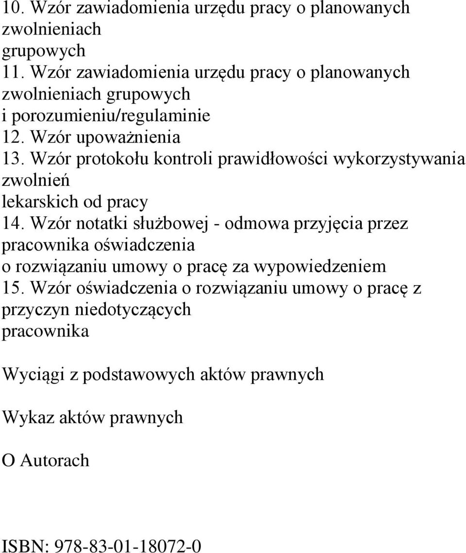 Wzór protokołu kontroli prawidłowości wykorzystywania zwolnień lekarskich od pracy 14.