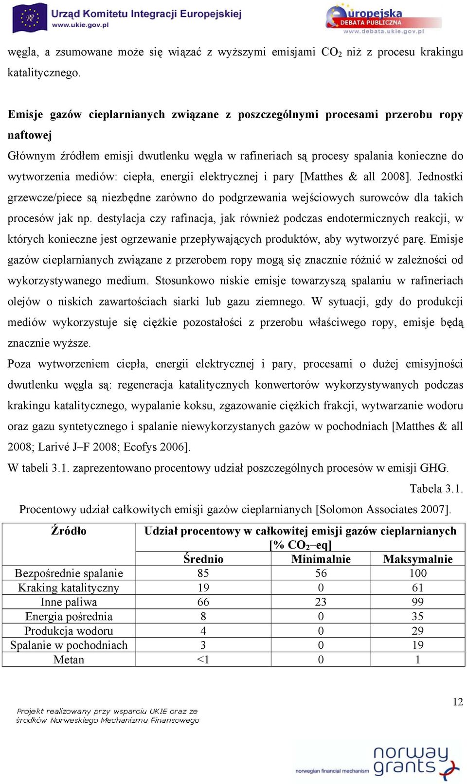 ciepła, energii elektrycznej i pary [Matthes & all 2008]. Jednostki grzewcze/piece są niezbędne zarówno do podgrzewania wejściowych surowców dla takich procesów jak np.
