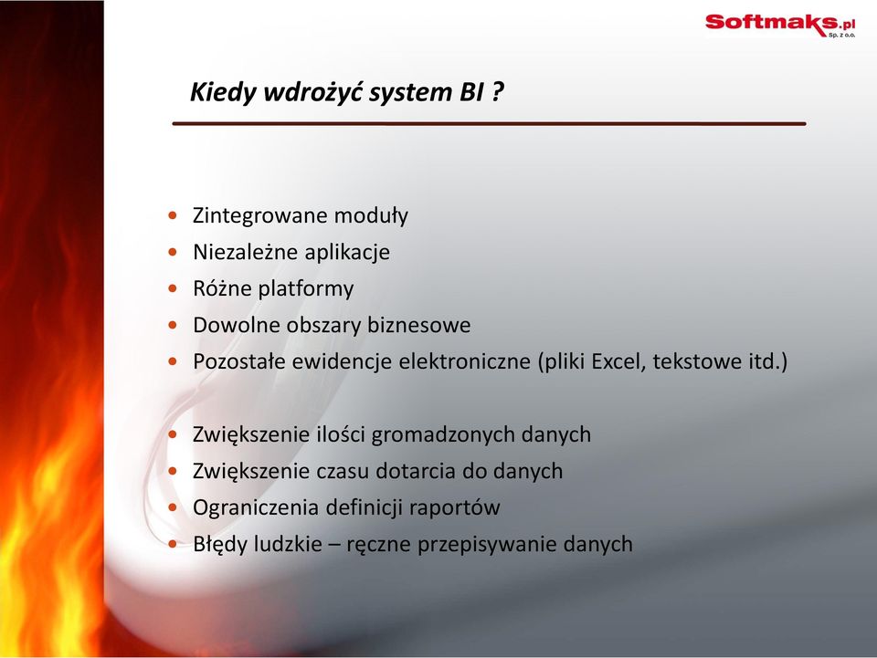 biznesowe Pozostałe ewidencje elektroniczne (pliki Excel, tekstowe itd.