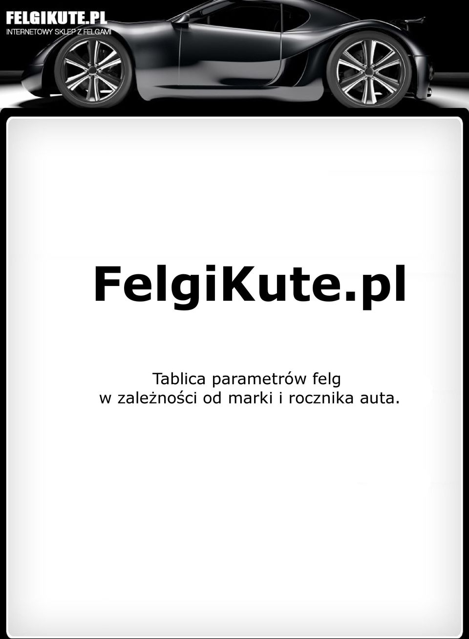 parametrów felg w