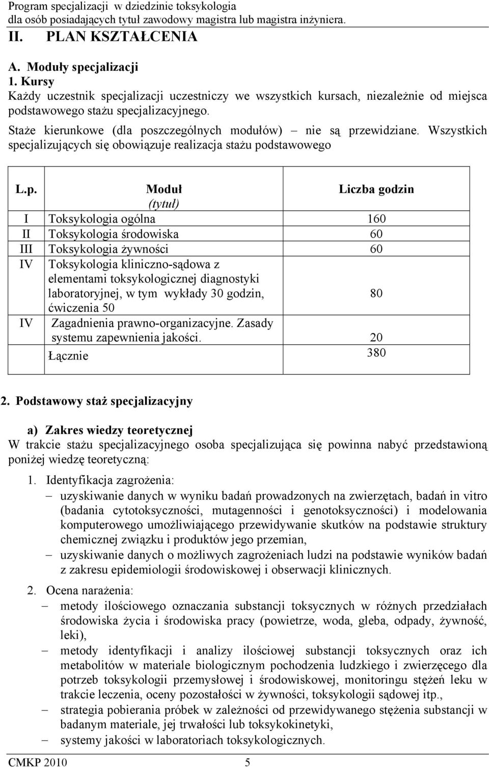 szczególnych modułów) nie są pr