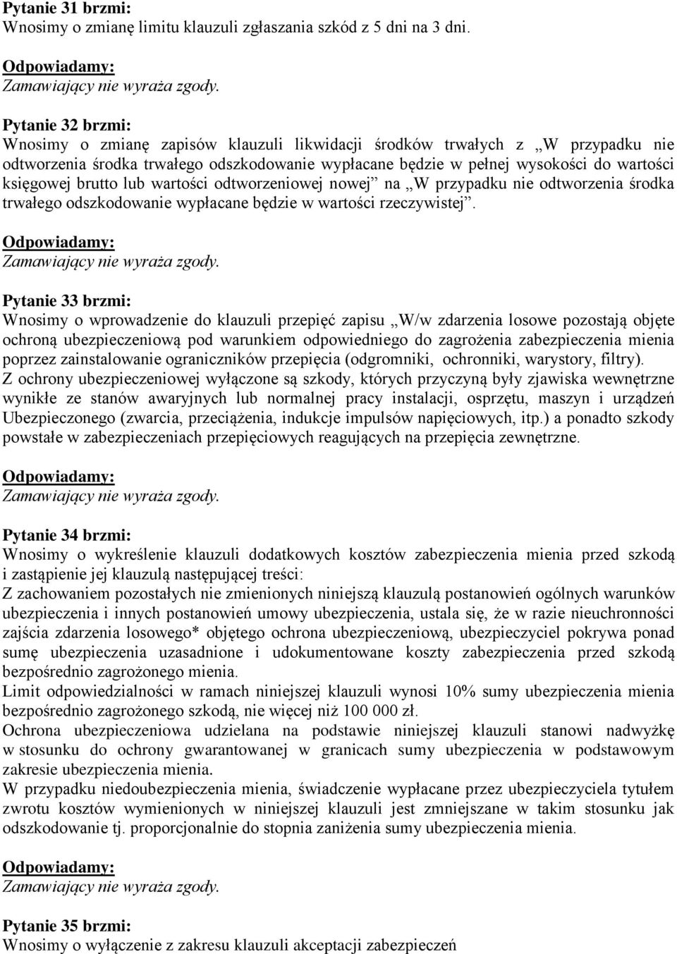 brutto lub wartości odtworzeniowej nowej na W przypadku nie odtworzenia środka trwałego odszkodowanie wypłacane będzie w wartości rzeczywistej.