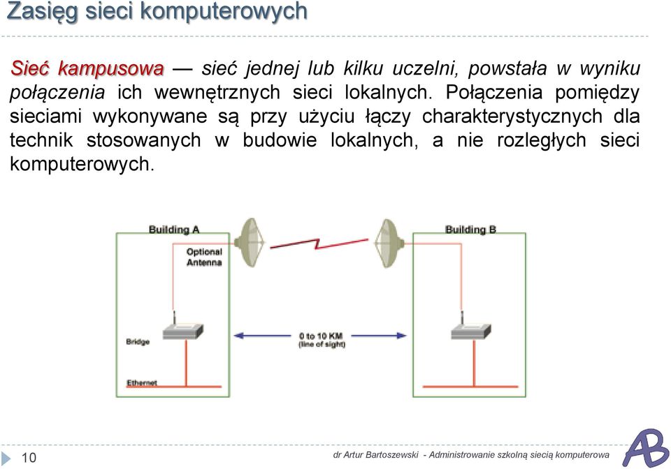 Połączenia pomiędzy sieciami wykonywane są przy użyciu łączy