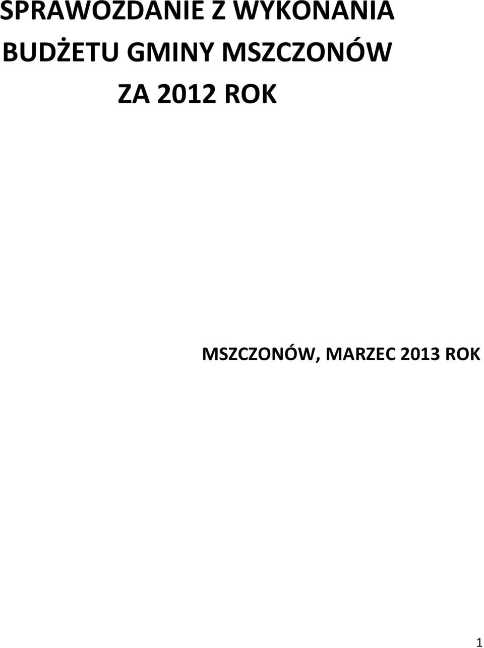 GMINY MSZCZONÓW ZA