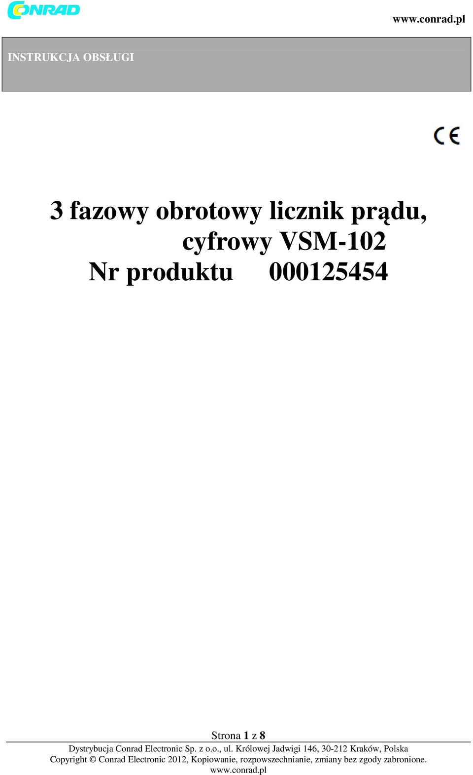 prądu, cyfrowy VSM-102 Nr