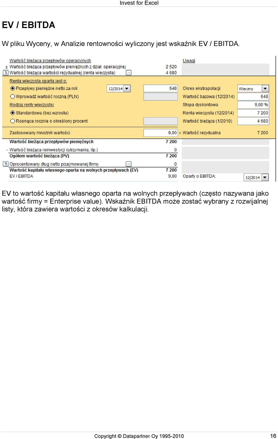 wartość firmy = Enterprise value).