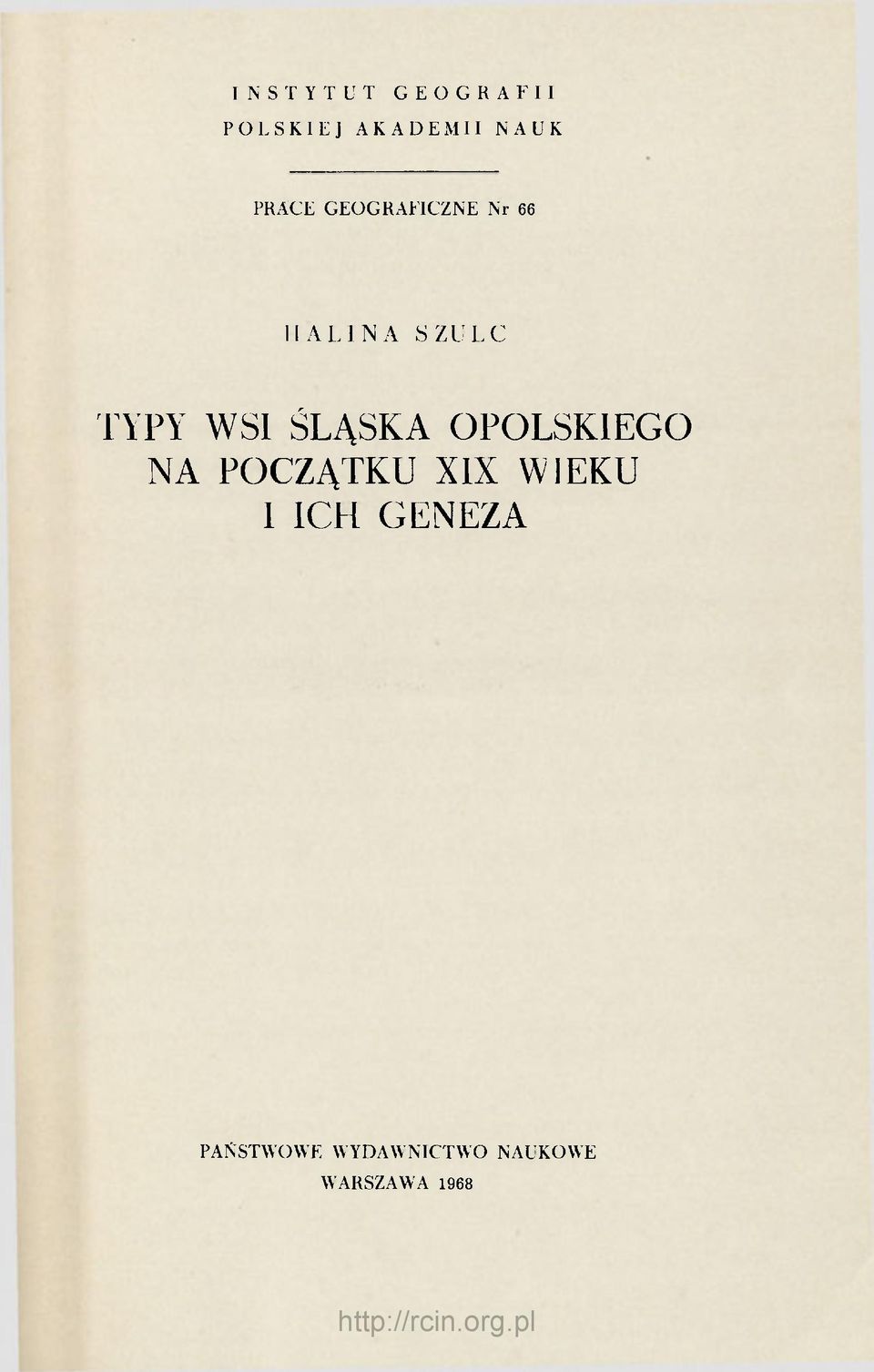 ŚLĄSKA OPOLSKIEGO NA POCZĄTKU XIX WIEKU 1 ICH