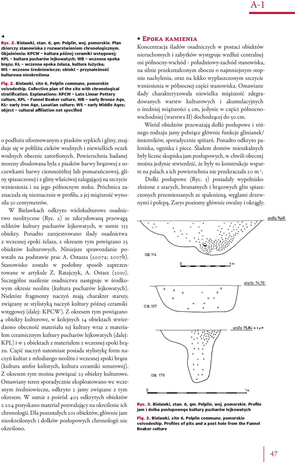 kulturowa nieokreślona Fig. 2. Bielawki, site 6, Pelplin commune, pomorskie voivodeship. Collective plan of the site with chronological stratification.