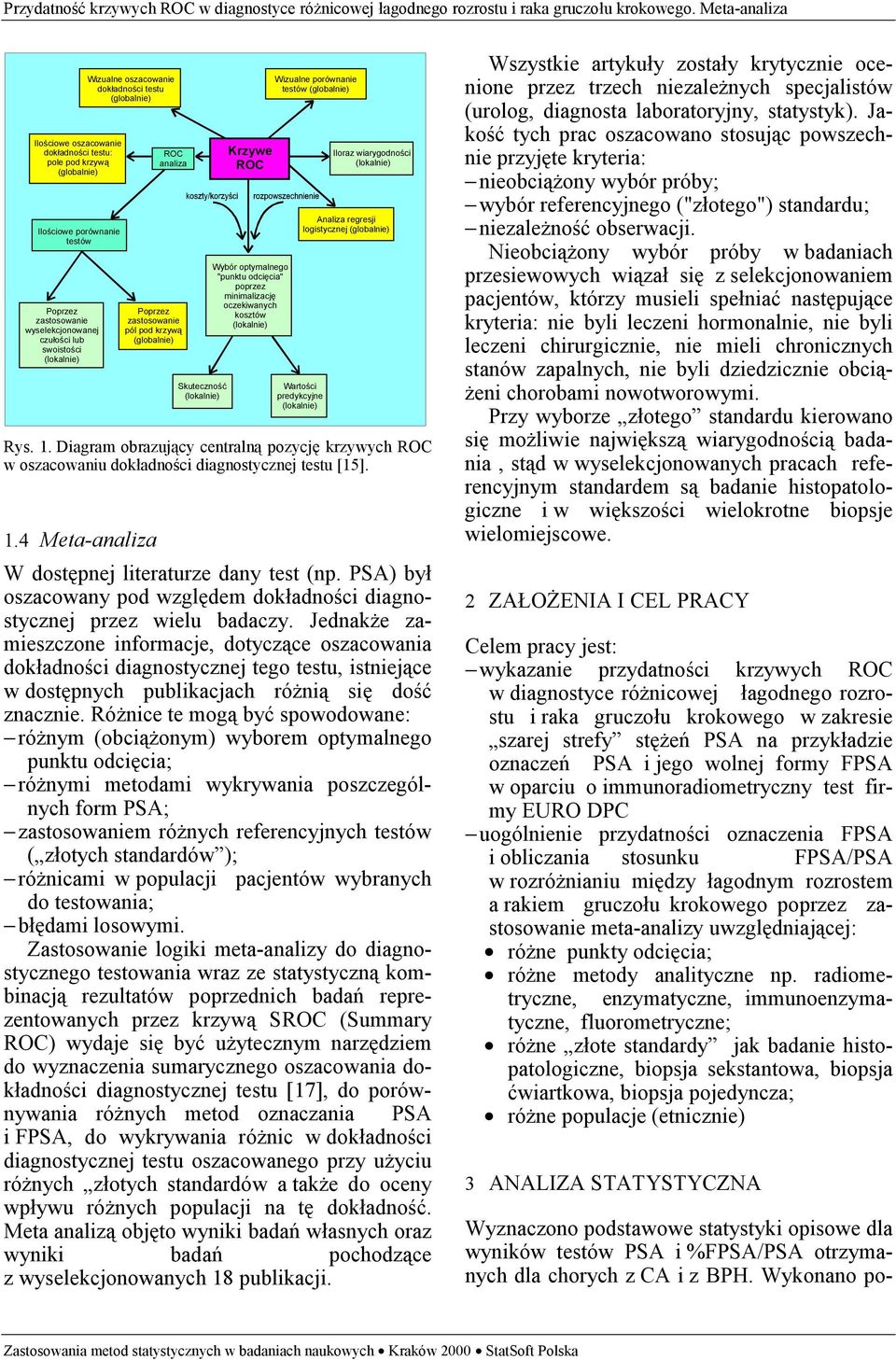 testów (globalnie) Iloraz wiarygodności Analiza regresji logistycznej (globalnie) Wartości predykcyjne Rys. 1.