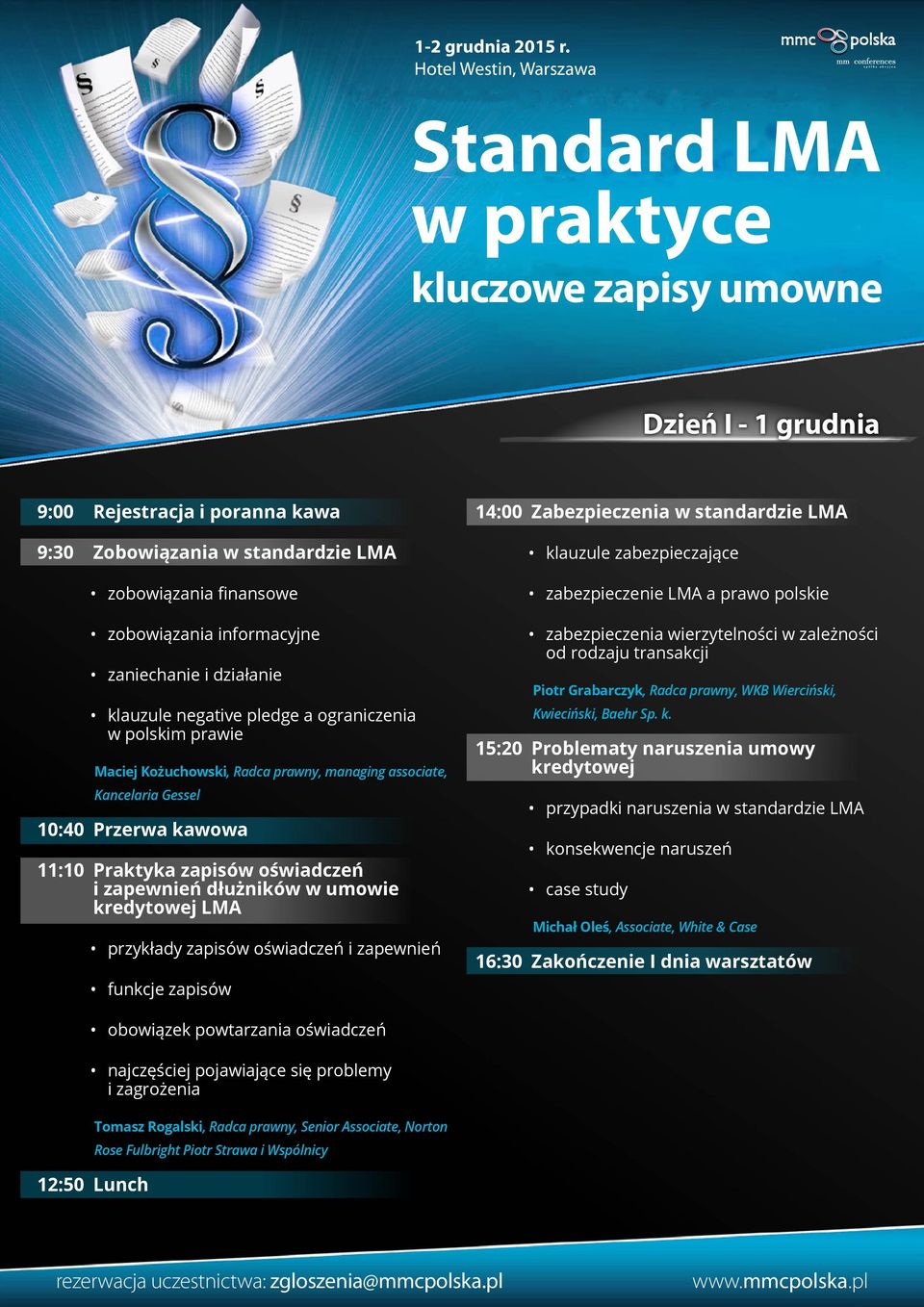 LMA przykłady zapisów oświadczeń i zapewnień funkcje zapisów 14:00 Zabezpieczenia w standardzie LMA klauzule zabezpieczające zabezpieczenie LMA a prawo polskie zabezpieczenia wierzytelności w