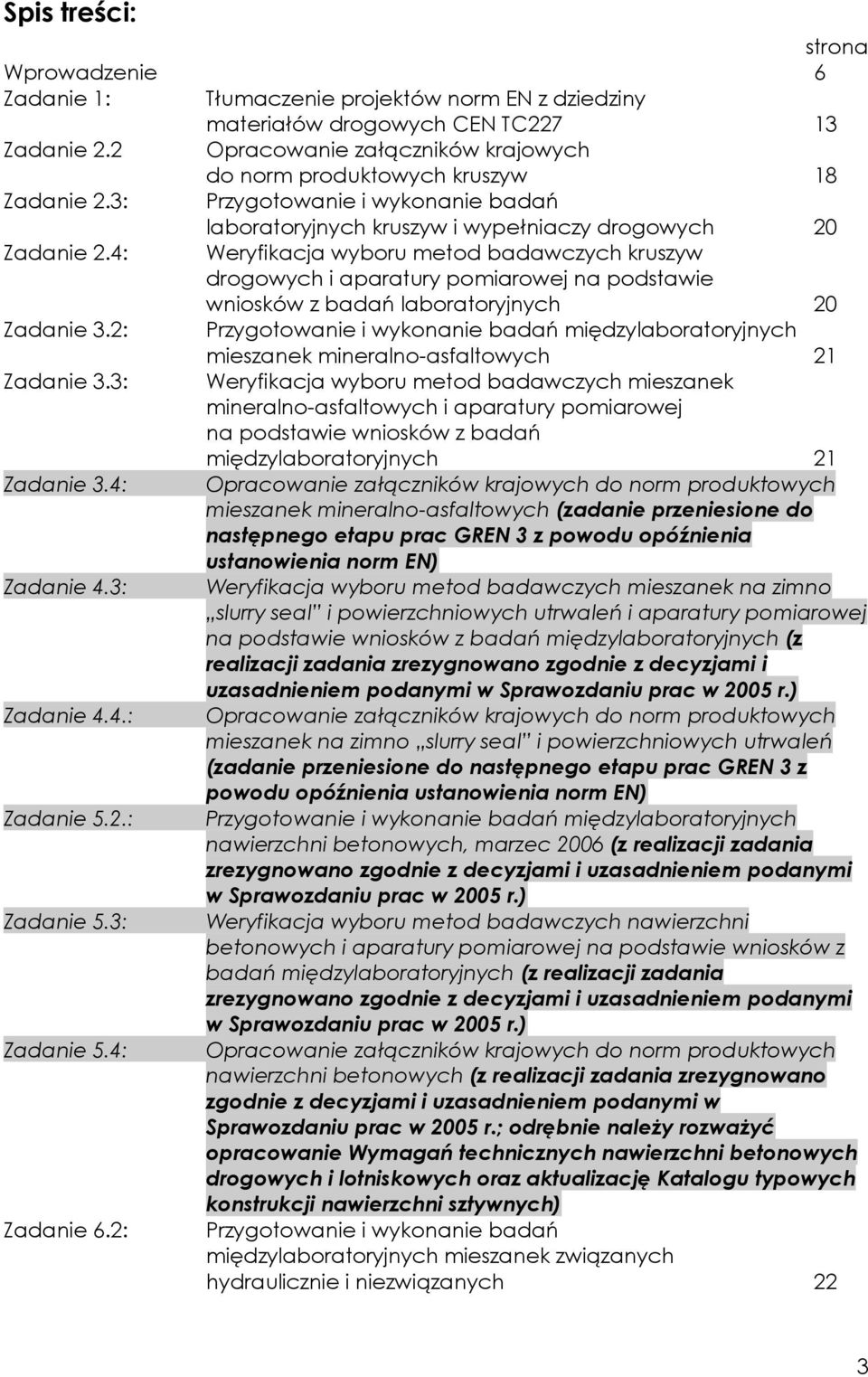 4: Weryfikacja wyboru metod badawczych kruszyw drogowych i aparatury pomiarowej na podstawie wniosków z badań laboratoryjnych 20 Zadanie 3.