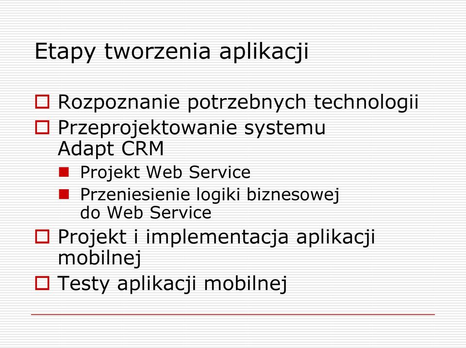 Web Service Przeniesienie logiki biznesowej do Web