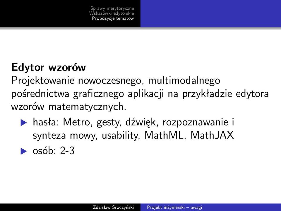 wzorów matematycznych.