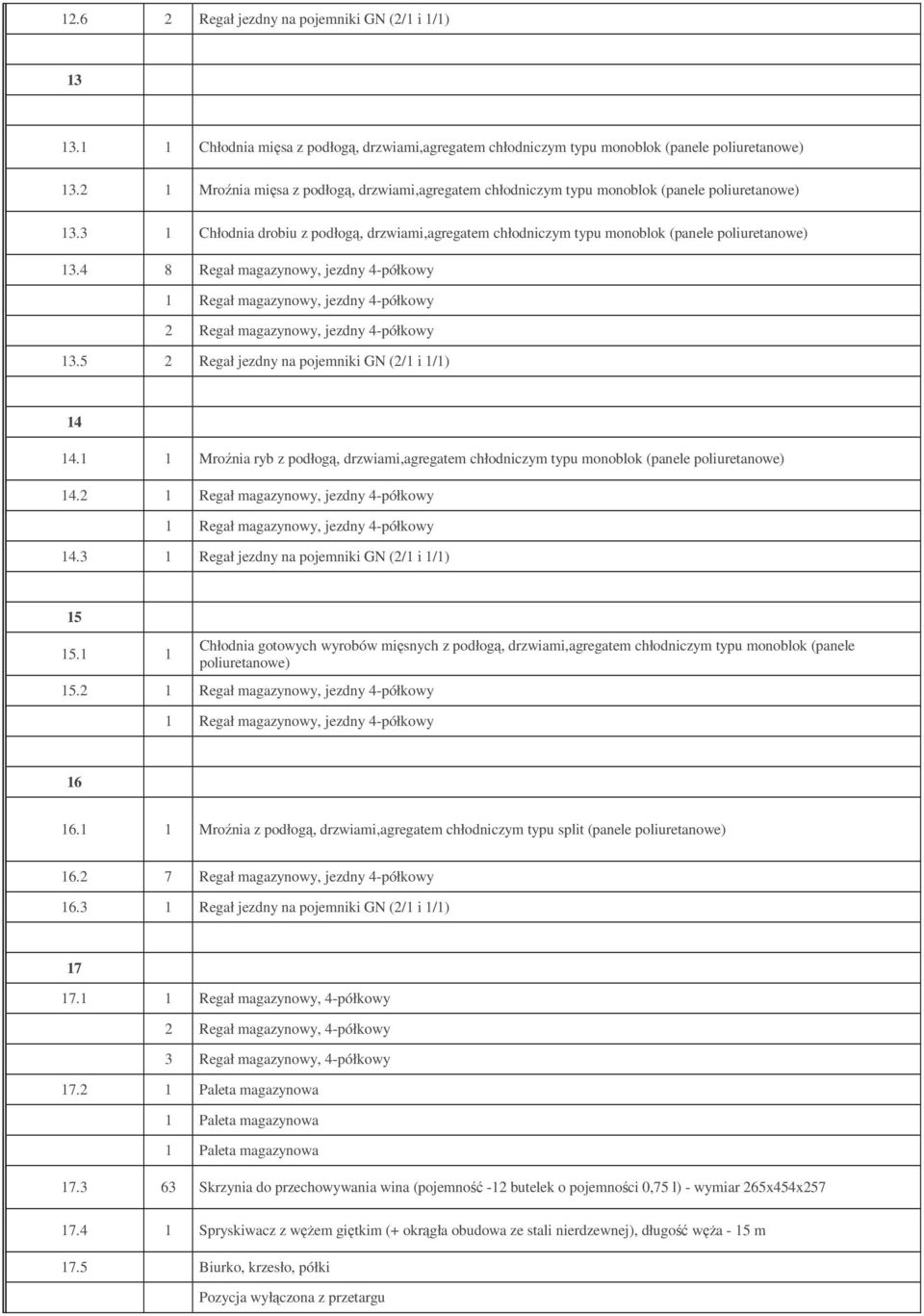 3 1 Chłodnia drobiu z podłogą, drzwiami,agregatem chłodniczym typu monoblok (panele poliuretanowe) 13.