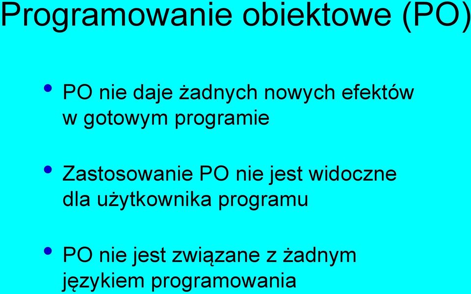 PO nie jest widoczne dla użytkownika programu PO