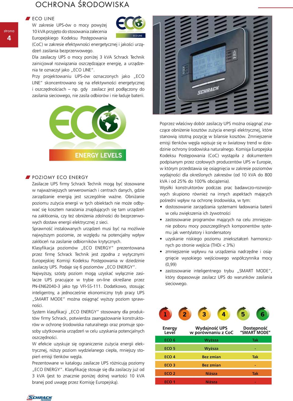 Przy projektowaniu UPS-ów oznaczonych jako ECO LINE skoncentrowano się na efektywności energetycznej i oszczędnościach np.