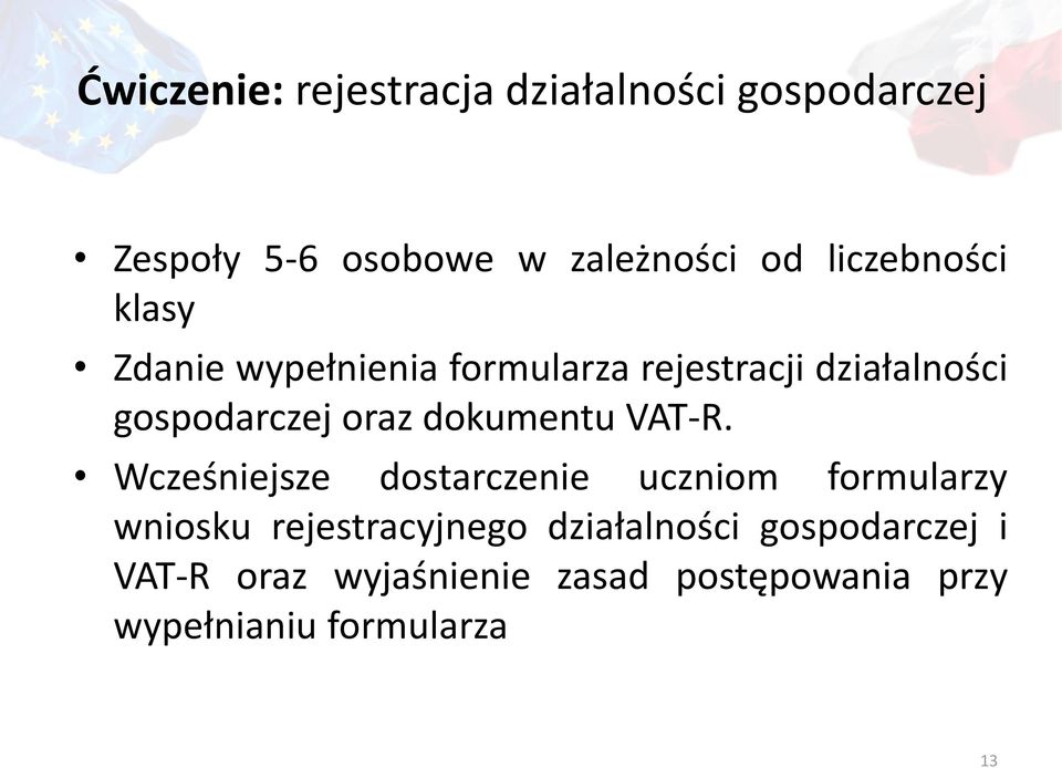 dokumentu VAT-R.