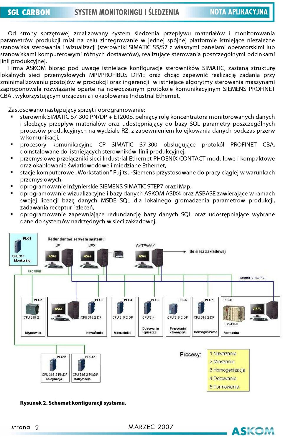 poszczególnymi odcinkami linii produkcyjnej.