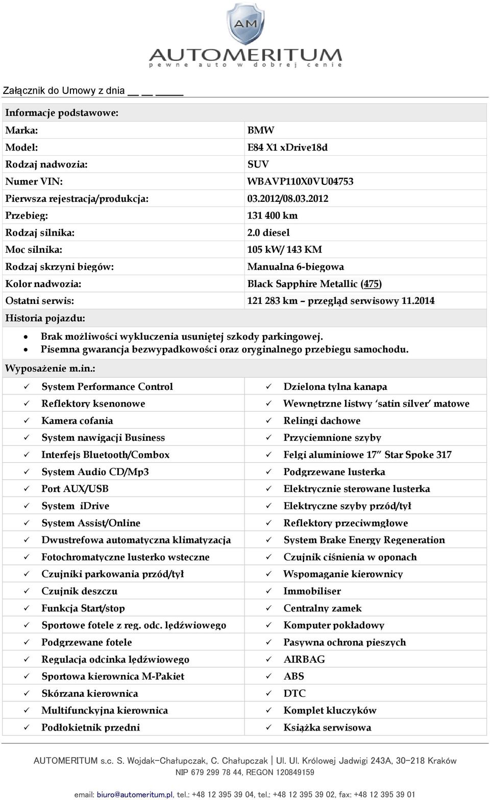 2014 Historia pojazdu: Brak możliwości wykluczenia usuniętej szkody parking