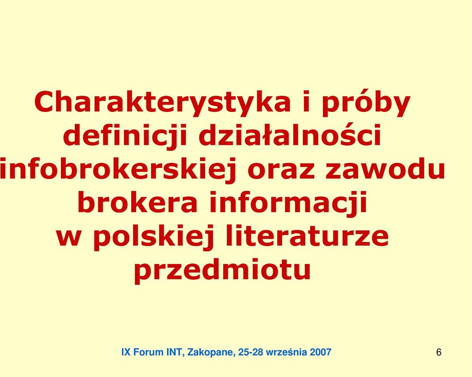 brokera informacji w polskiej literaturze