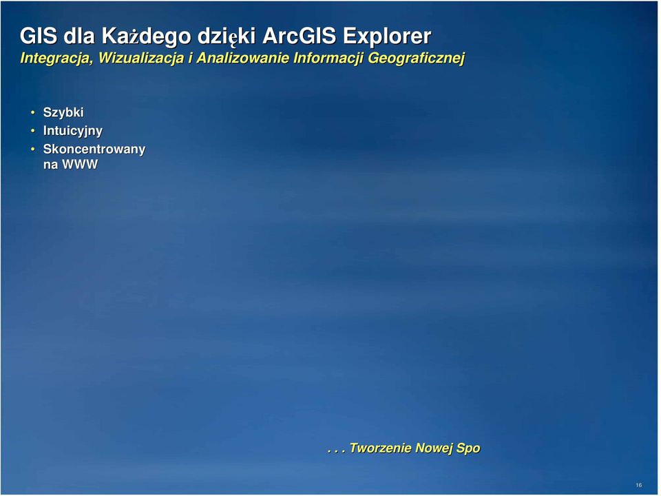 na WWW ArcGIS Online Dostę Dostęp do Map, Map, Modeli Modeli i Usł