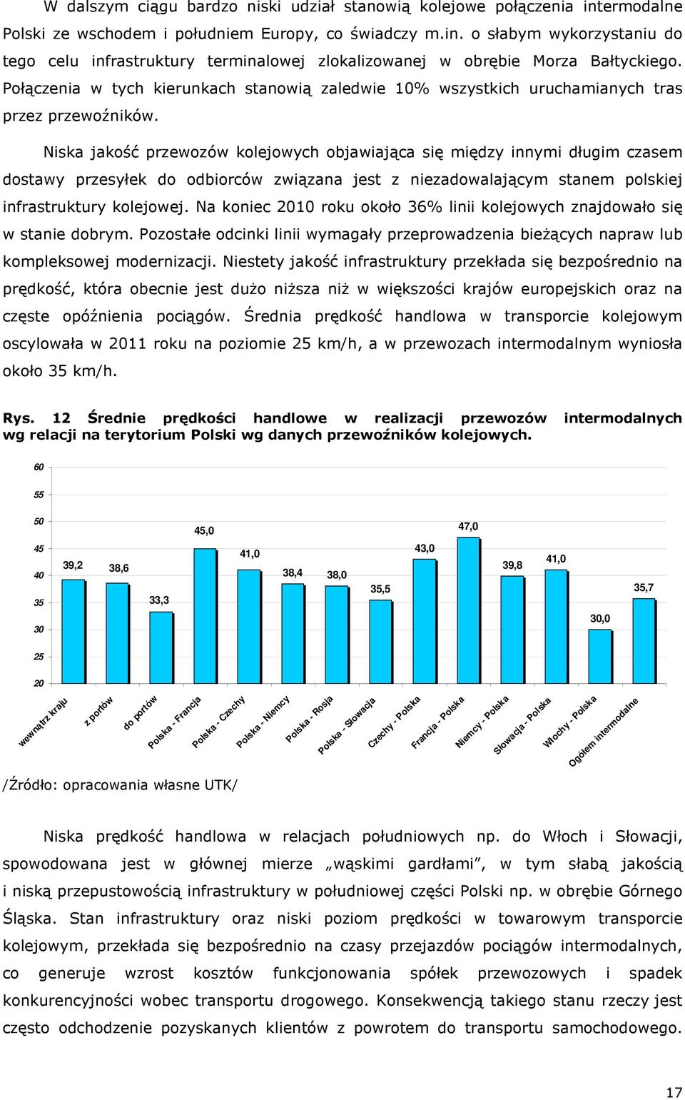 Niska jakość przewozów kolejowych objawiająca się między innymi długim czasem dostawy przesyłek do odbiorców związana jest z niezadowalającym stanem polskiej infrastruktury kolejowej.