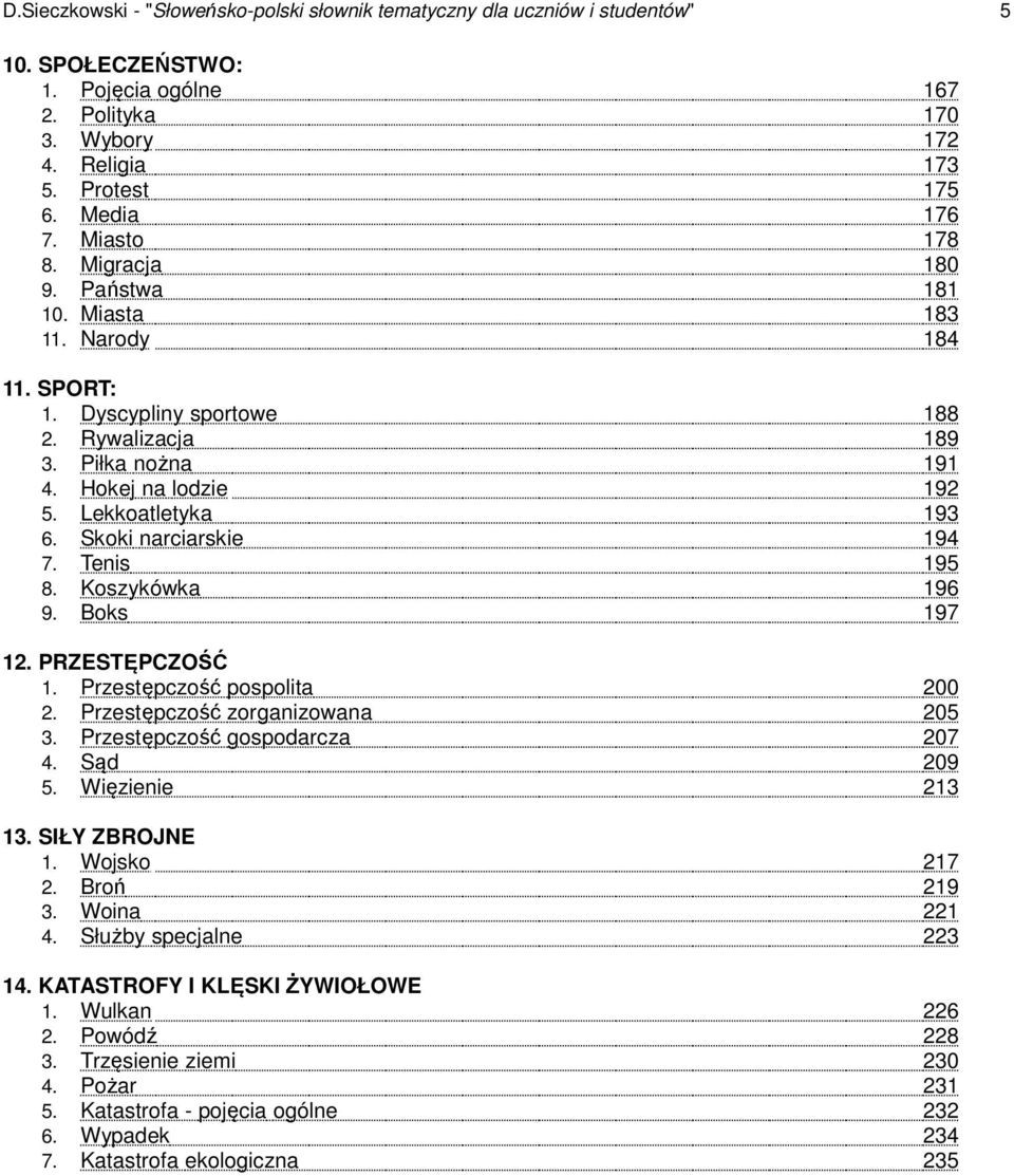 Dsieczkowski Słoweńsko Polski Słownik Tematyczny Dla