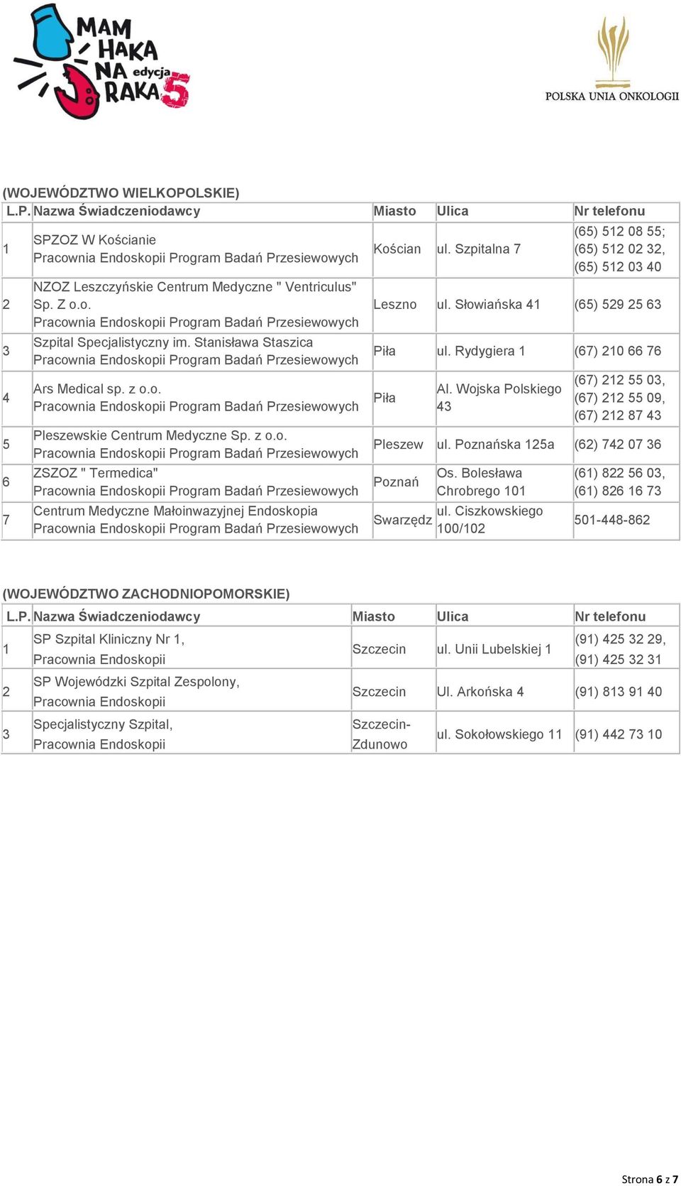 Wojska Polskiego () 0, () 09, () Pleszew ul. Poznańska a () 0 Poznań Swarzędz Os. Bolesława Chrobrego 0 ul.