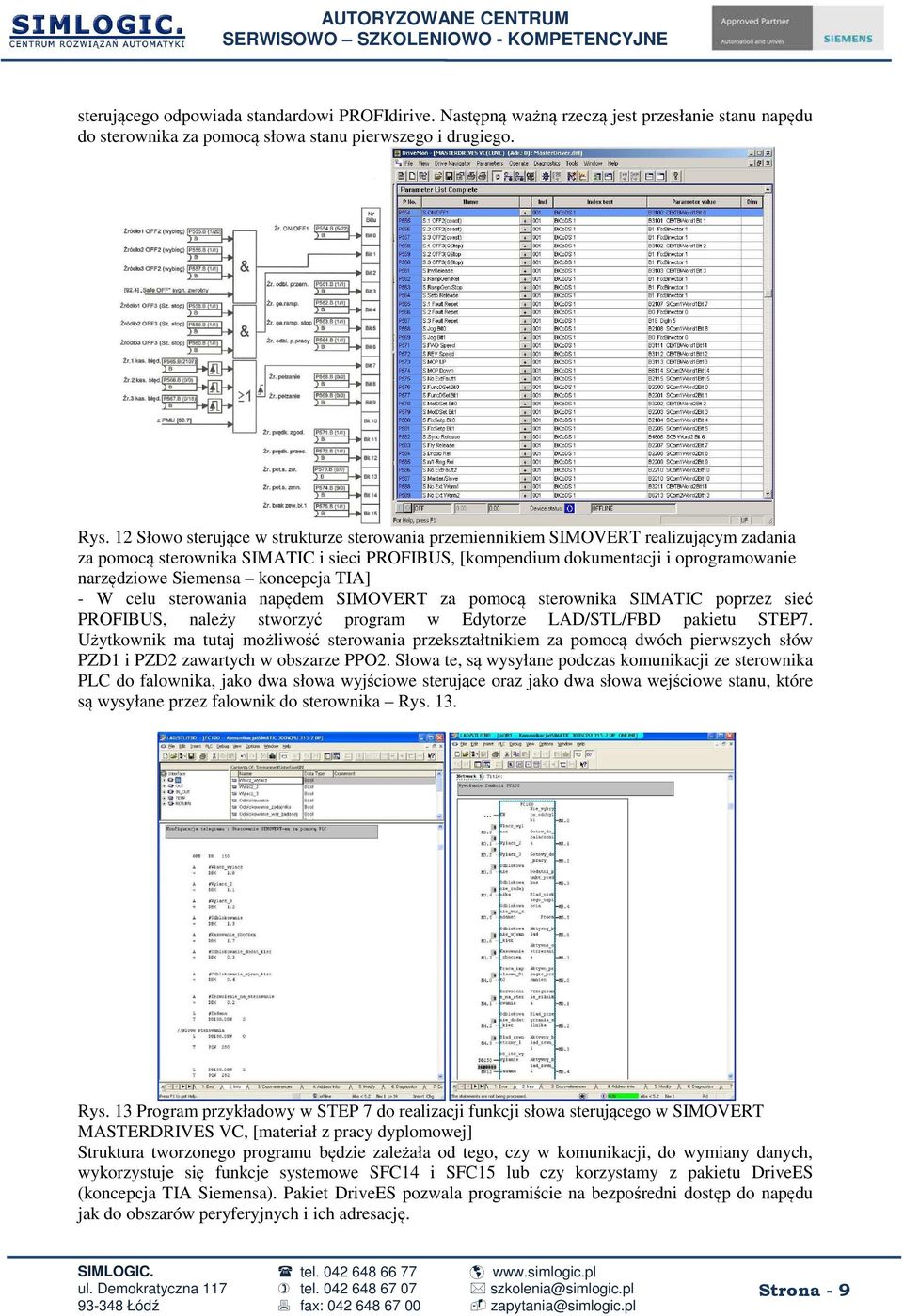 koncepcja TIA] - W celu sterowania napędem SIMOVERT za pomocą sterownika SIMATIC poprzez sieć PROFIBUS, należy stworzyć program w Edytorze LAD/STL/FBD pakietu STEP7.