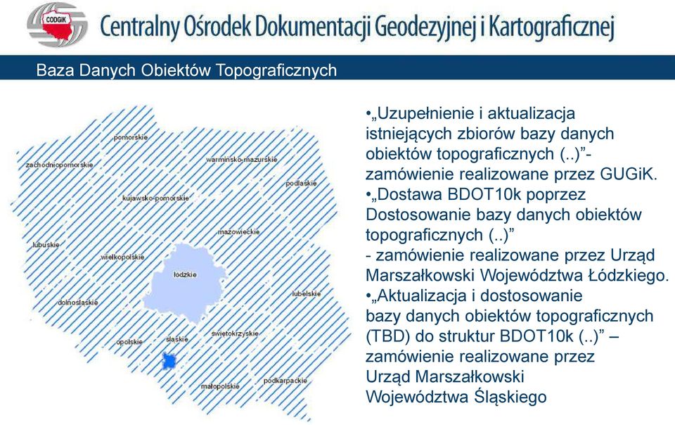 Dostawa BDOT10k poprzez Dostosowanie bazy danych obiektów topograficznych (.