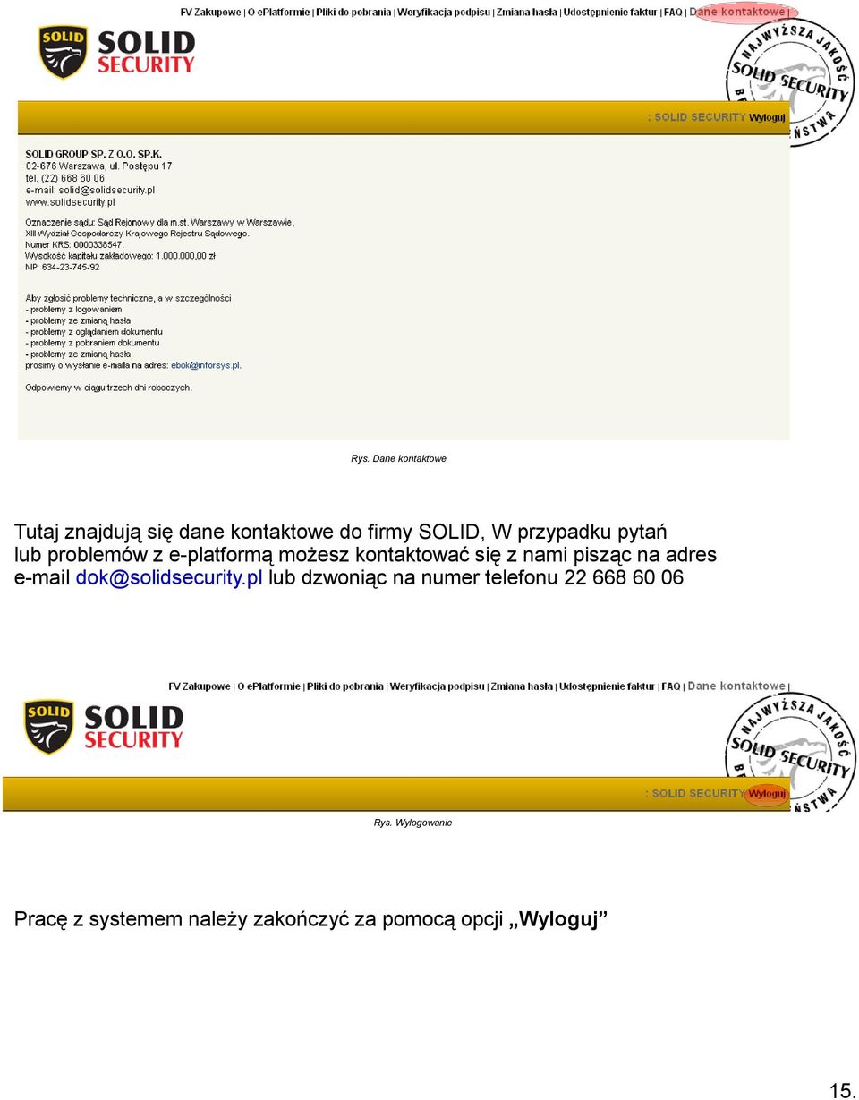 pisząc na adres e-mail dok@solidsecurity.