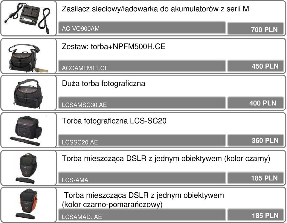 AE 400 PLN Torba fotograficzna LCS-SC20 LCSSC20.