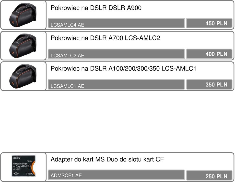 AE 400 PLN Pokrowiec na DSLR A100/200/300/350 LCS-AMLC1