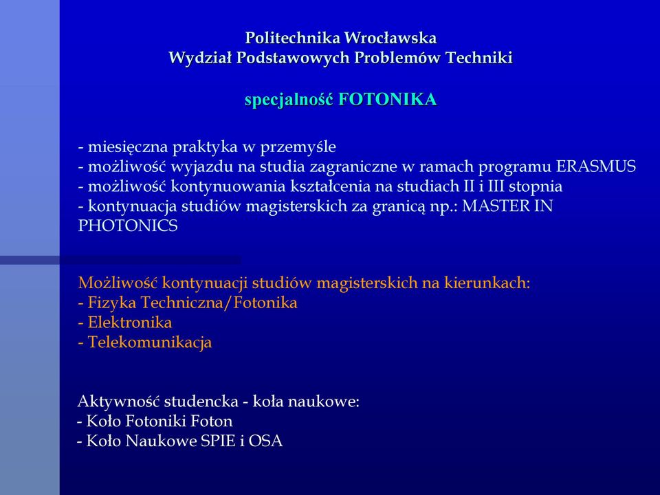 kontynuacja studiów magisterskich za granicą np.