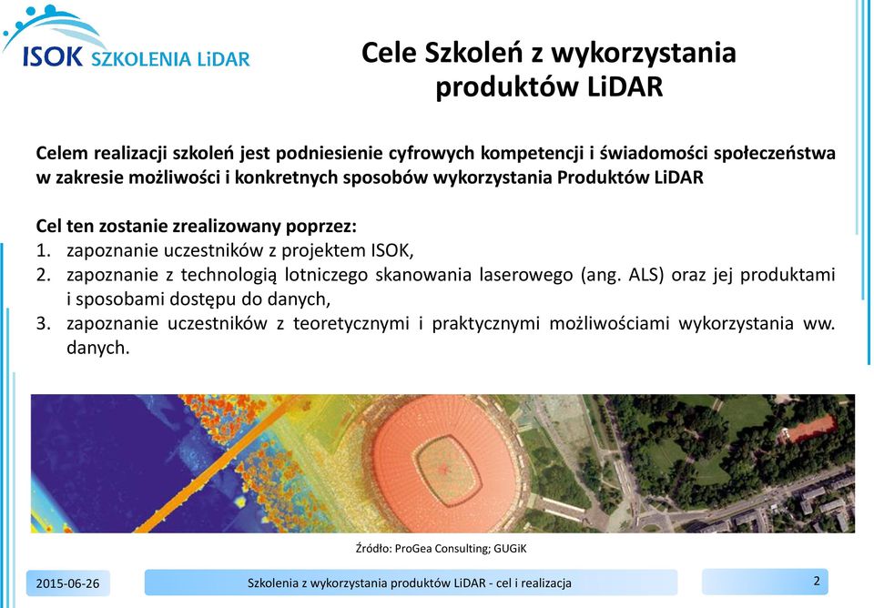 zapoznanie z technologią lotniczego skanowania laserowego (ang. ALS) oraz jej produktami i sposobami dostępu do danych, 3.