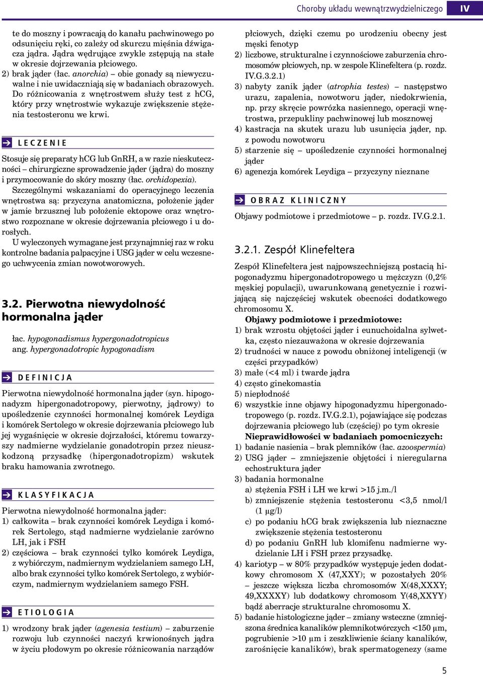 Do różnicowania z wnętrostwem służy test z hcg, który przy wnętrostwie wykazuje zwiększenie stężenia testosteronu we krwi.