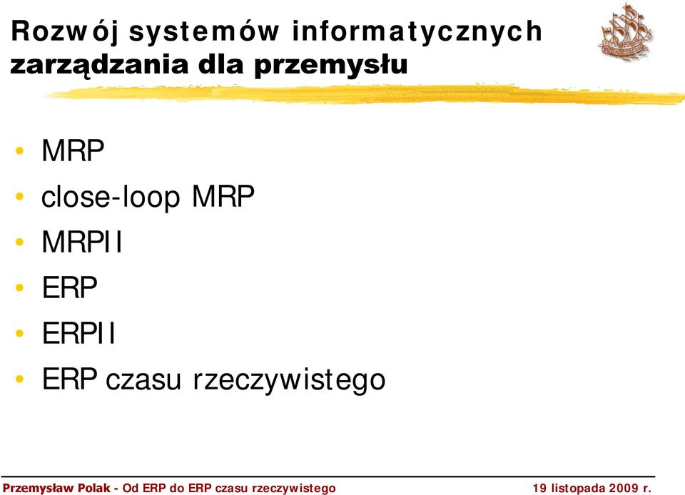 dla przemysłu MRP close-loop