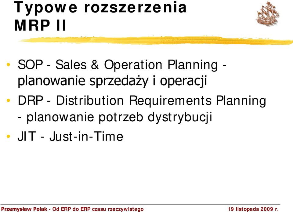 operacji DRP - Distribution Requirements