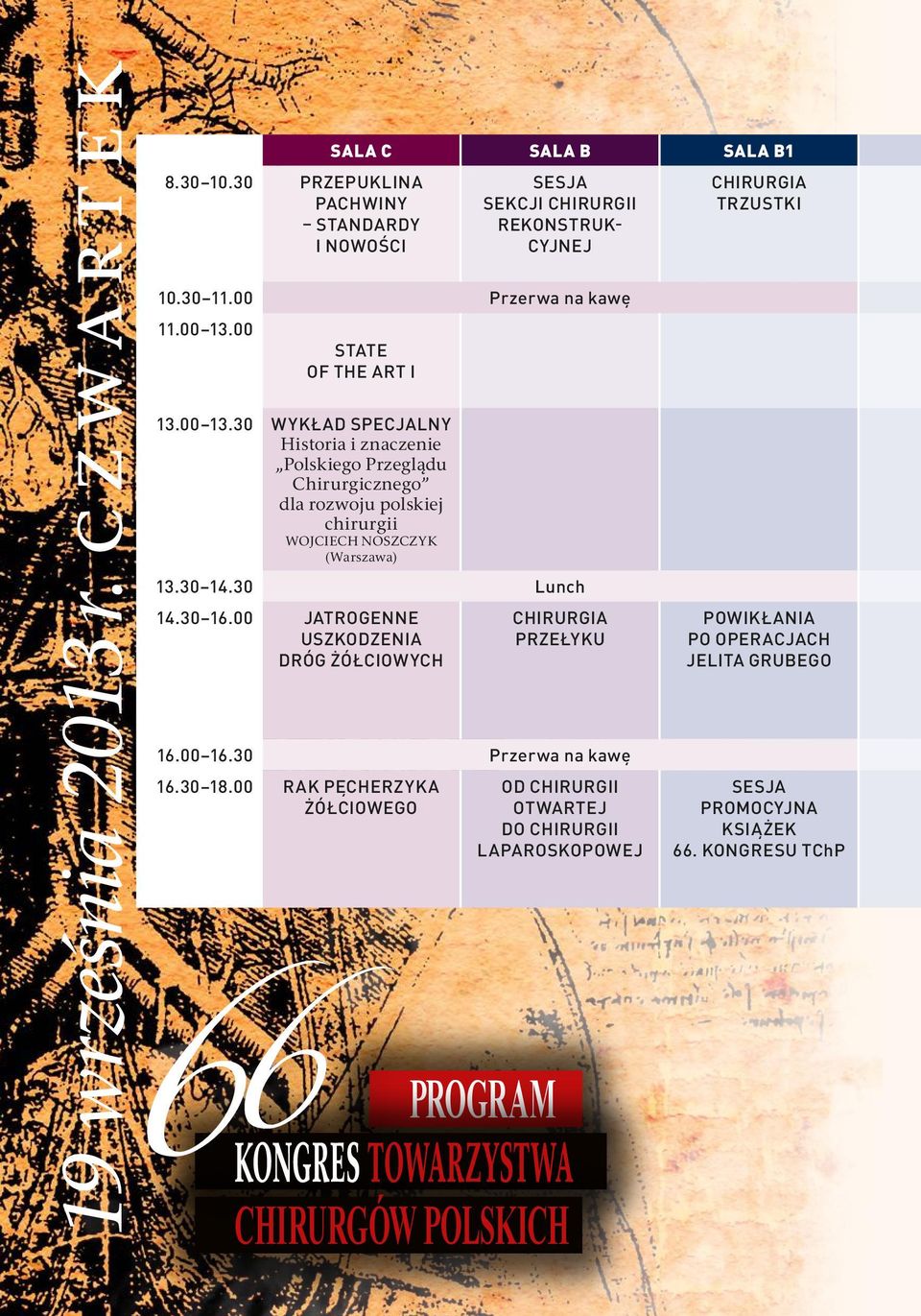 30 14.30 Lunch 14.30 16.00 jatrogenne uszkodzenia dróg żółciowych Chirurgia przełyku 16.00 16.30 Przerwa na kawę 16.30 18.